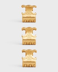 Celine Set of 3 Mini Hair Claws in Brass with Gold Finish and Steel - GOLD - LUNAR NEW YEAR SELECTION - 1 | CELINE