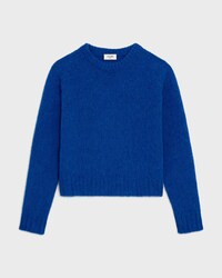 JERSEY CON CUELLO REDONDO DE LANA SHETLAND - AZUL -  - 1 | CELINE