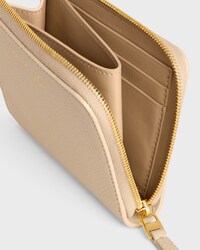 FLAT ZIPPED WALLET TRIOMPHE STAMP IN GRAINED SUPPLE CALFSKIN - DEEP IVORY / SANDCASTLE - WALLETS - 2 | CELINE