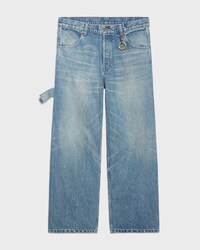 WIDE LEG JEANS 001 IN cotton denim - CLEAR WATERFALL -  - 1 | CELINE
