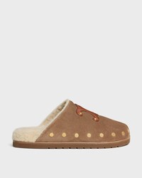 CELINE PITEA SABOT EN CUIR DE VEAU - PEANUT -  - 1 | CELINE