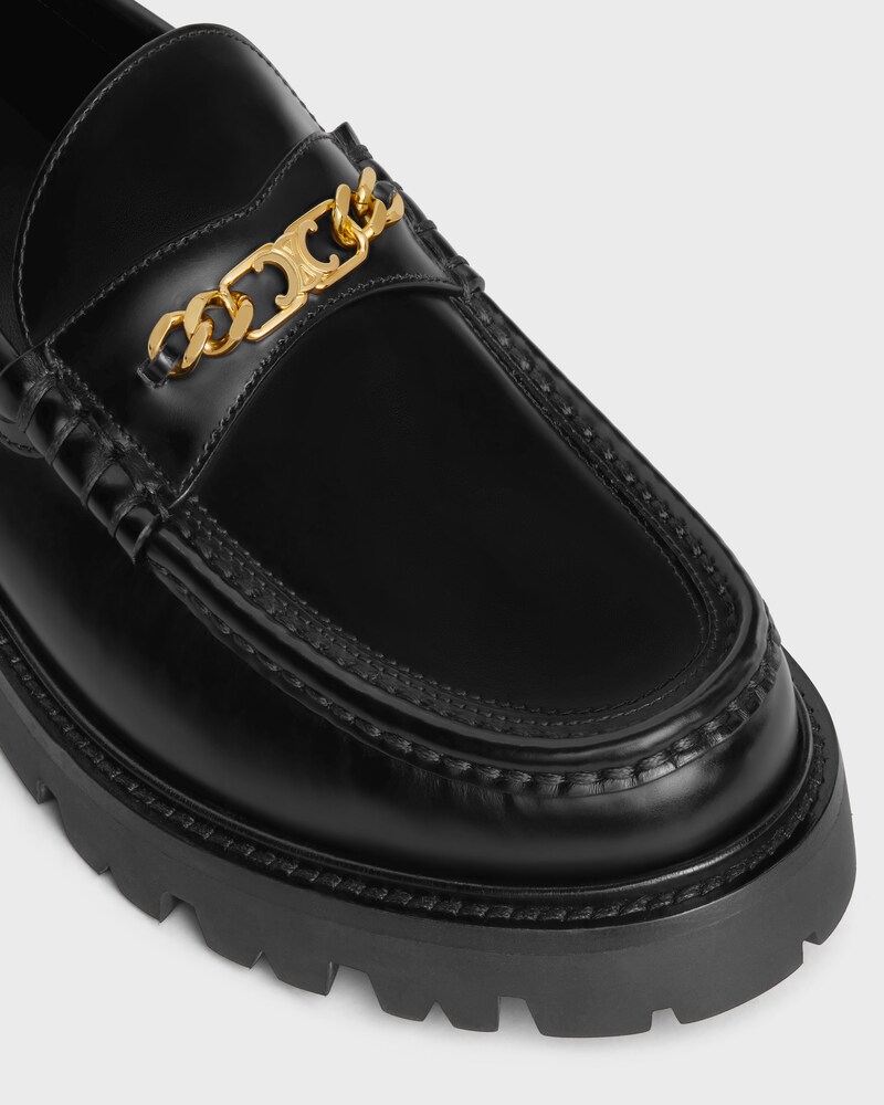 CELINE MARGARET TRIOMPHE LOAFER in POLISHED BULL - BLACK -  - 1 | CELINE