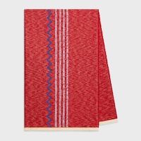 fouta IN embroidered cotton - ECRU/RED/BLUE -  - 2 | CELINE