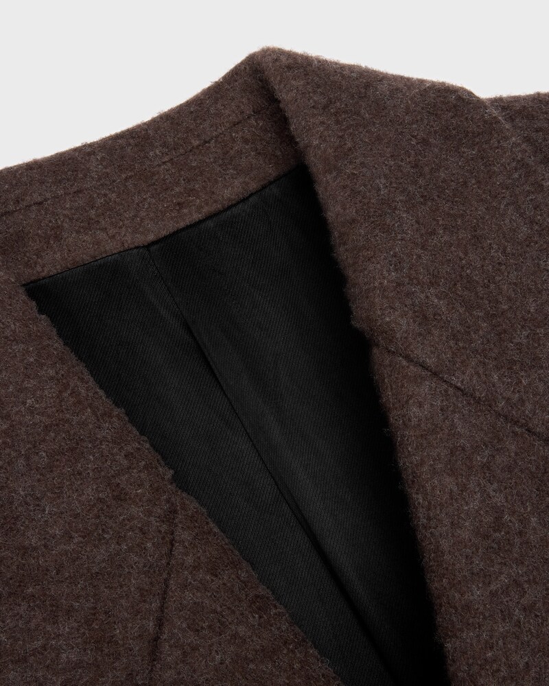 colonne coat IN cashmere and wool - MARRON GLACE -  - 1 | CELINE