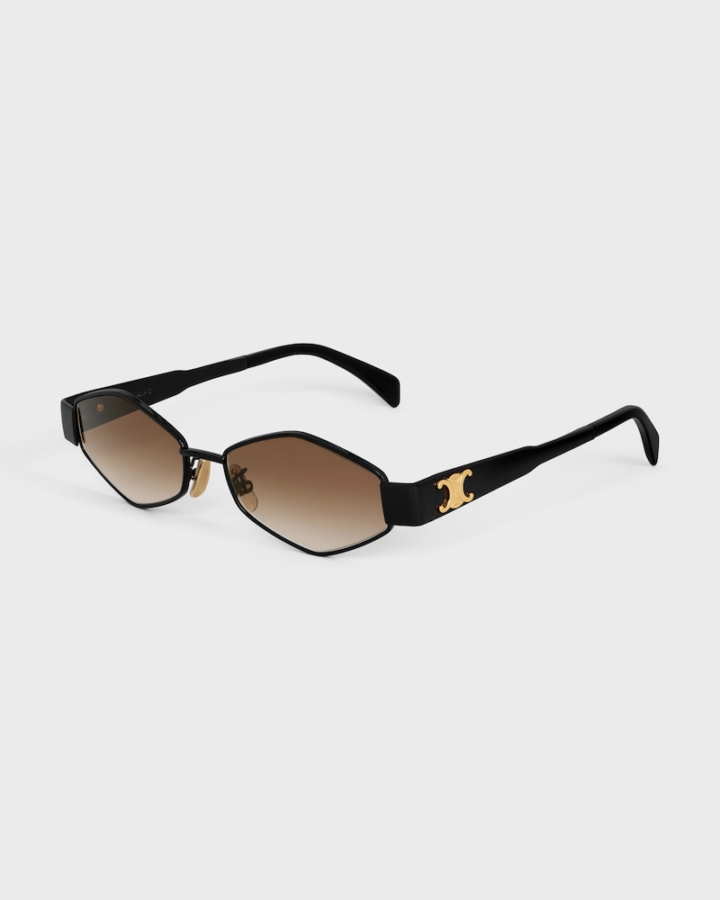 Triomphe Metal 02 sunglasses in Metal - Black / Gradient Brown -  - 1 | CELINE