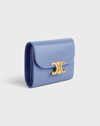 Small Flap Wallet TRIOMPHE IN Shiny calfskin - PURPLE SAGE - WALLETS - 2 | CELINE