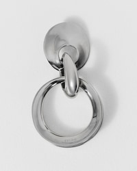 CELINE DEFILÉ FLAT EARRINGS IN STERLING SILVER - SILVER - WOMEN - 1 | CELINE