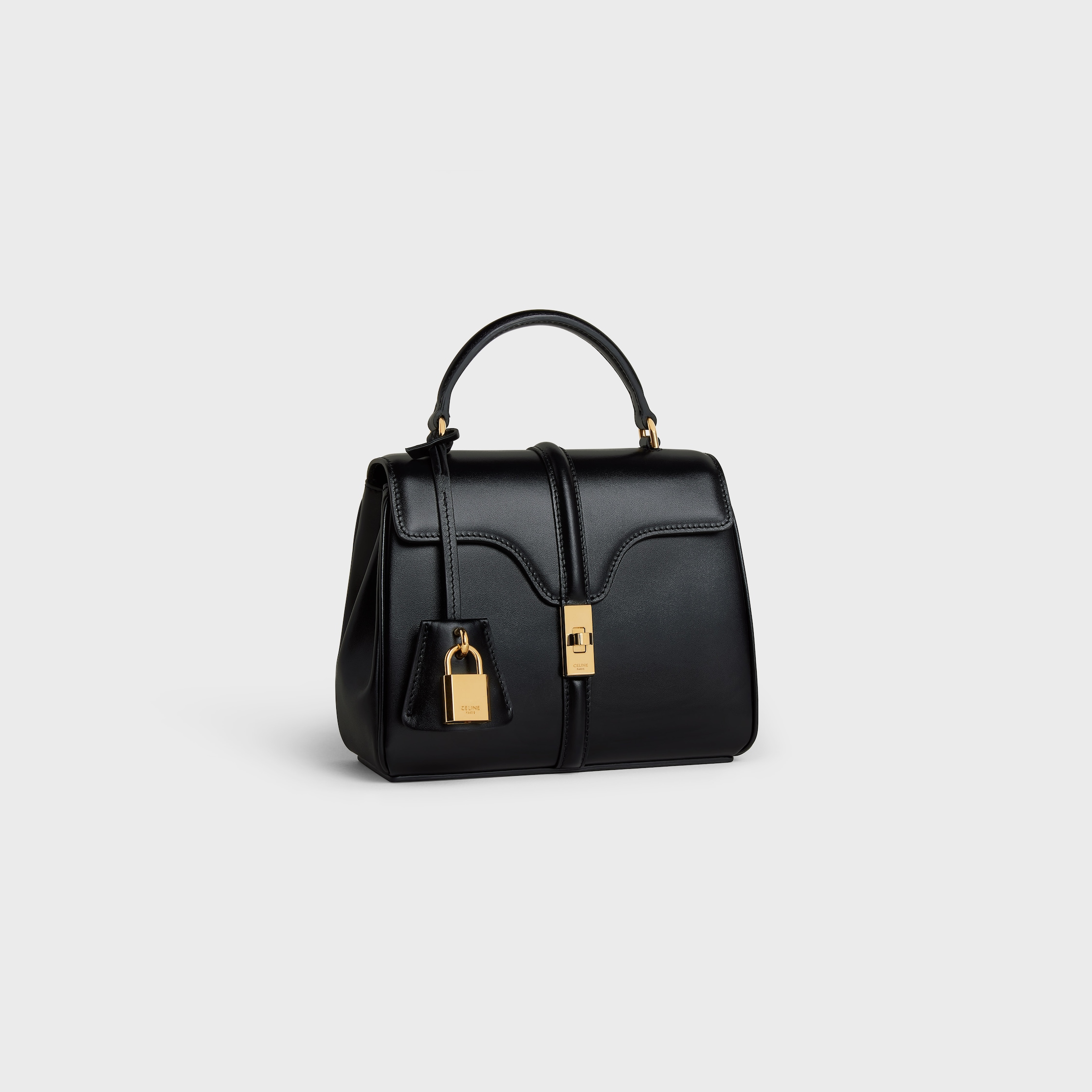 MINI 16 IN Satinated Calfskin - BLACK | CELINE