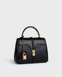 MINI 16 IN Satinated Calfskin - BLACK - MORE LINES - 2 | CELINE