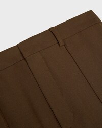 slim trousers IN stretch wool gabardine - KAKI MARRON -  - 2 | CELINE