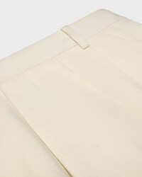 montauk cropped trousers IN DIAGONAL WOOL - IVORY -  - 2 | CELINE
