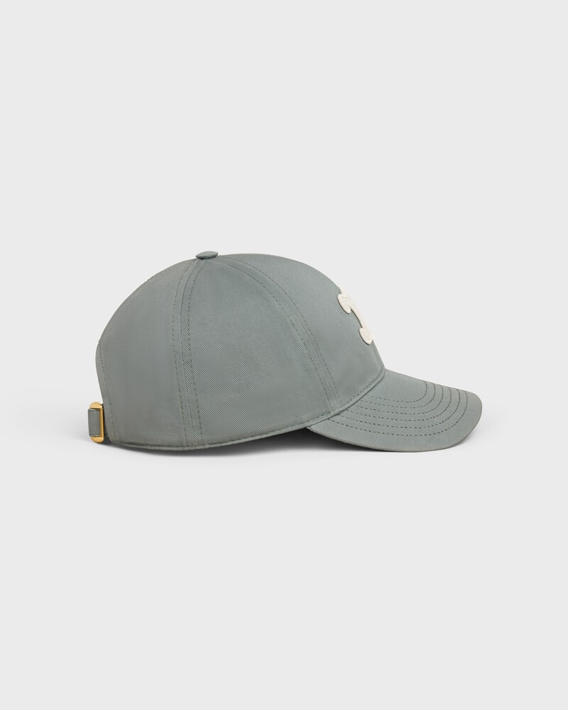triomphe baseball cap in washed cotton - BLEU GRISE -  - 1 | CELINE
