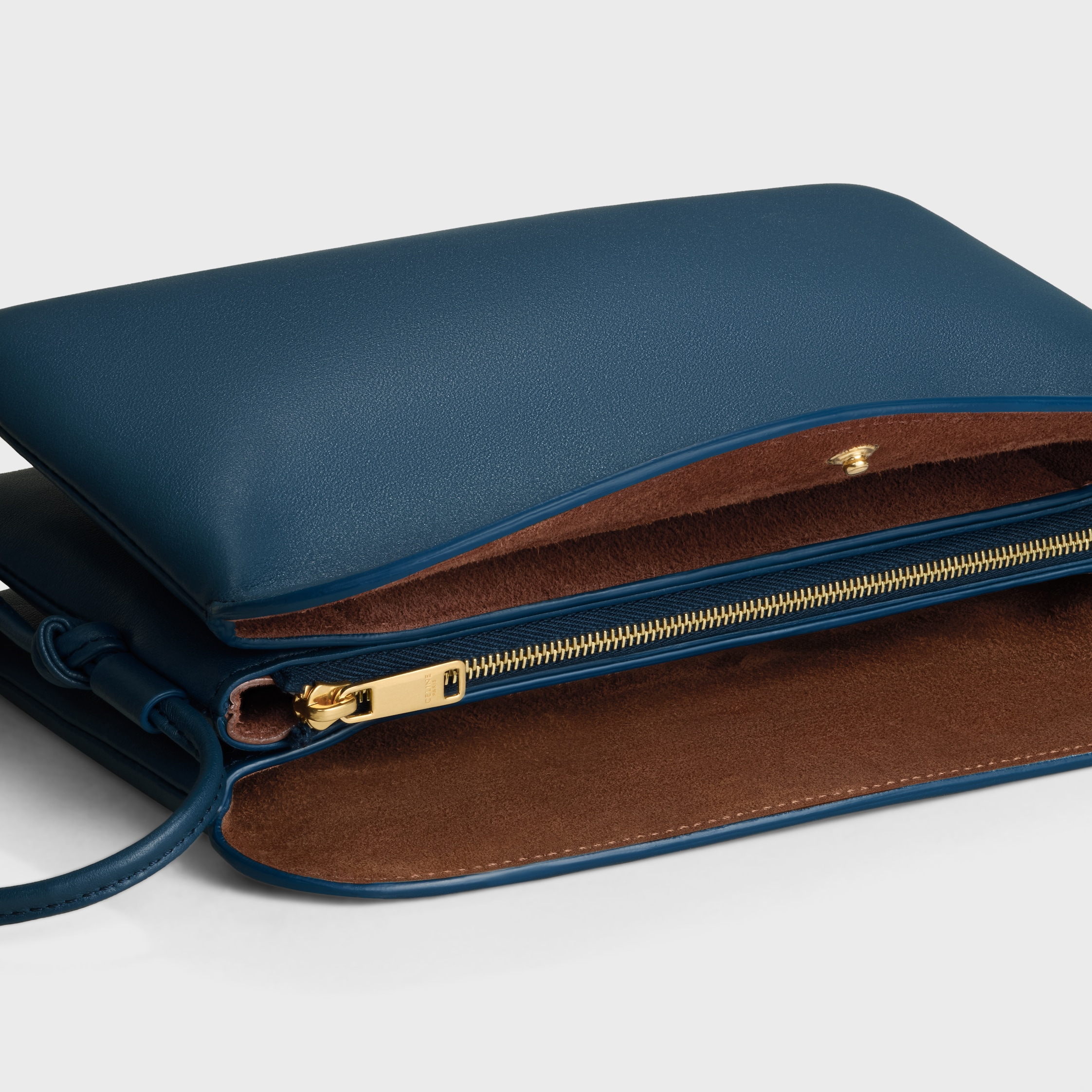 TRIO FLAP IN Smooth Lambskin - TEAL BLUE | CELINE