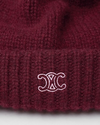 KNIT TRAVEL BEANIE - BURGUNDY -  - 2 | CELINE