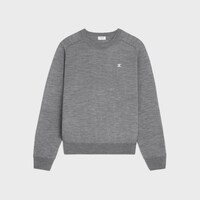 triomphe crew neck sweater in wool - MEDIUM GREY -  - 1 | CELINE