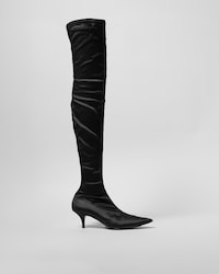 BOTAS ESTILIZADAS POR ENCIMA DE LA RODILLA DE SATÉN ELÁSTICO - NEGRO -  - 1 | CELINE