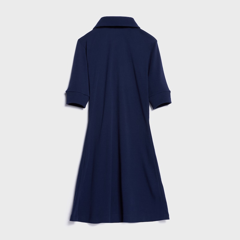 mini polo dress IN ribbed cotton - INK / OFF WHITE -  - 1 | CELINE