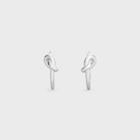 Knot Small Hoops in Brass with Rhodium finish - Silver - GIFT FINDER - 2 | CELINE