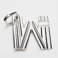 CHARM DE LETRA W DE LATÓN CON ACABADO EN RODIO - PLATA - CHARMS - 1 | CELINE