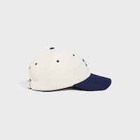 Triomphe richelieu cap IN cotton twill - CREAM / NAVY -  - 2 | CELINE