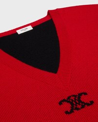 JERSEY OVERSIZE CON CUELLO EN V DE CACHEMIRA. - ROJO/AZUL/NEGRO -  - 2 | CELINE