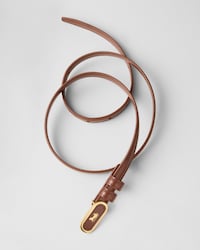 CELINE SULKY BELT 13MM IN Taurillon Leather - RED WOOD -  - 2 | CELINE