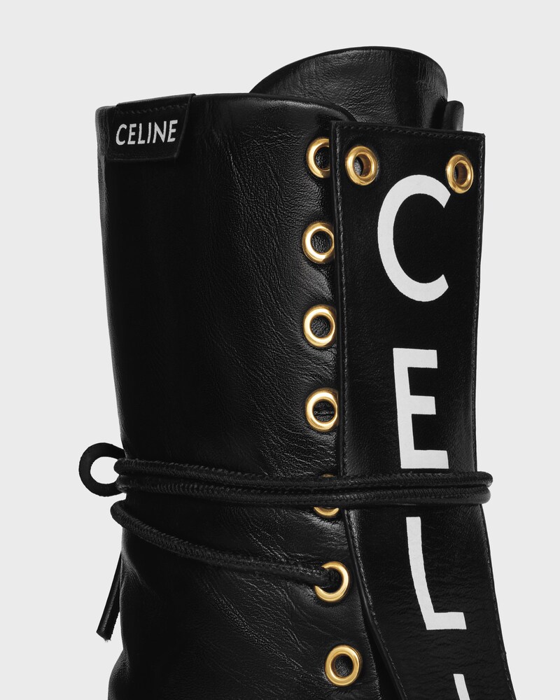BALLET HIGH - LACE-UP BOOT IN LAMBSKIN - BLACK -  - 1 | CELINE