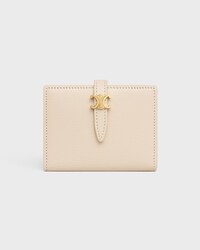 BI-FOLD CARD HOLDER TRIOMPHE PONTET IN GOATSKIN - CREAM - GIFTS FOR HER - 1 | CELINE