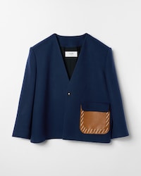 jacket IN DOUBLE-FACE CASHMERE - INK -  - 1 | CELINE