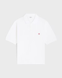 polo shirt IN PIQUE COTTON JERSEY - OFF WHITE / ROUGE CERISE -  - 1 | CELINE