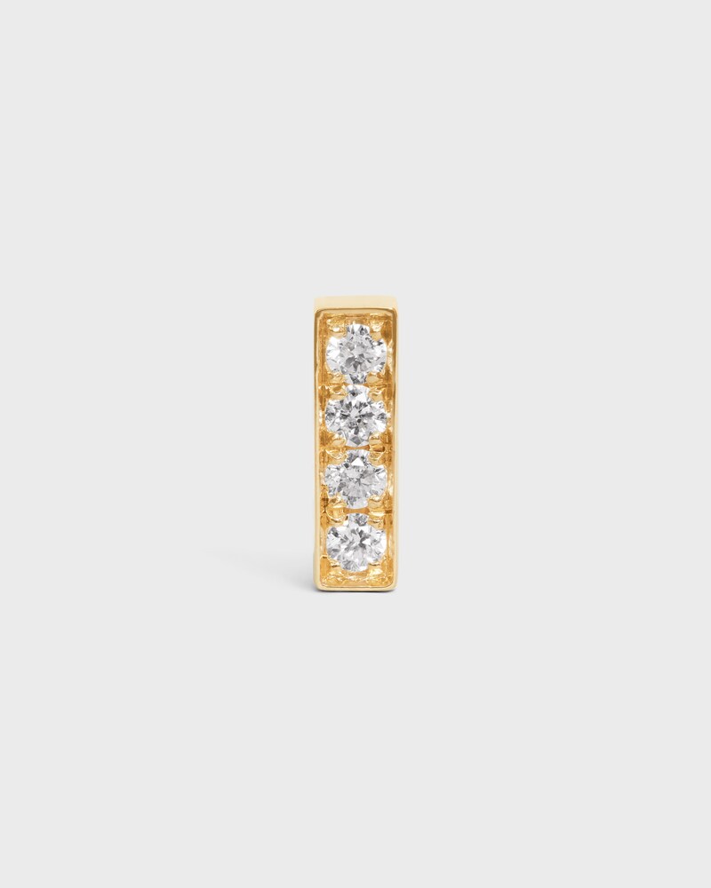 Puce d'Oreille Celine Line en Or Jaune et Diamants - Yellow Gold & White - BOUCLES D'OREILLES - 1 | CELINE