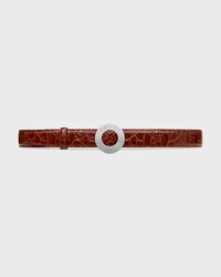Reversible Strap 25MM IN TAURILLON LEATHER AND CROCODILE EMBOSSED CALFSKIN -  -  - 2 | CELINE