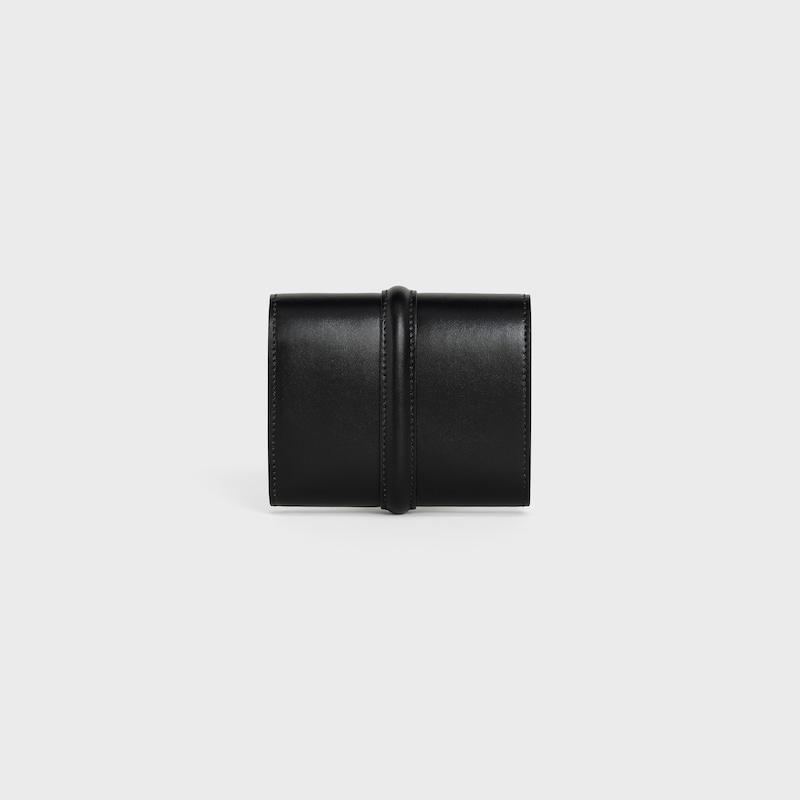 Kleine Trifold Brieftasche 16 AUS satiniertem Kalbsleder - SCHWARZ - KLEINE GESCHENKE - 1 | CELINE