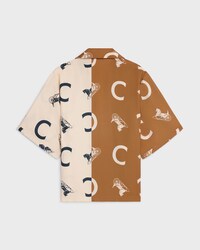 CAMISA DE PIJAMA DE SARGA DE SEDA - BLANCO CRUDO/CAMEL -  - 2 | CELINE