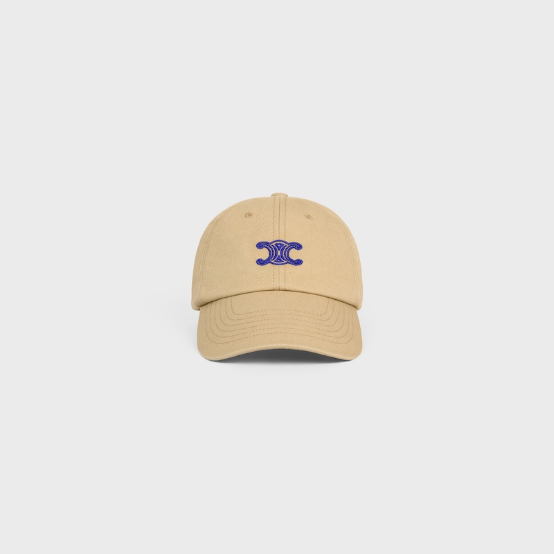 casquette vivienne twill de coton - BEIGE / BLUE -  - 1 | CELINE