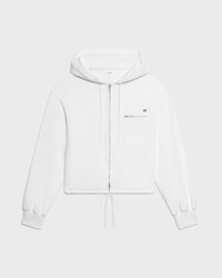 zipped hoodie IN cotton fleece - OPTIC WHITE / BLEU KLEIN -  - 1 | CELINE