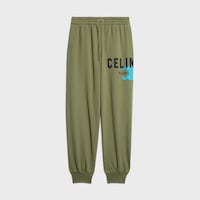 sweatpants IN cotton fleece - OLIVE/BLACK/BLUE -  - 1 | CELINE