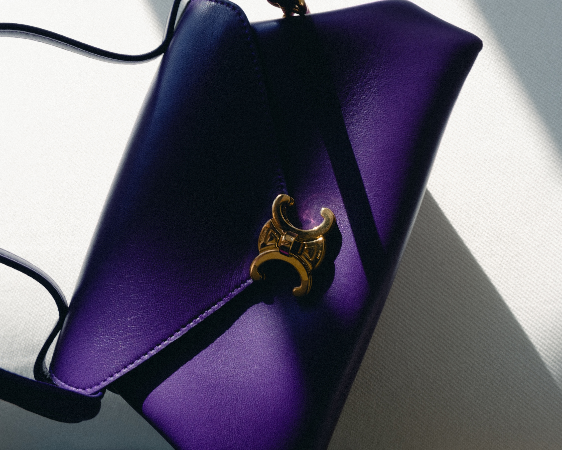 SMALL FLAIR IN SHINY CALFSKIN - PURPLE | CELINE