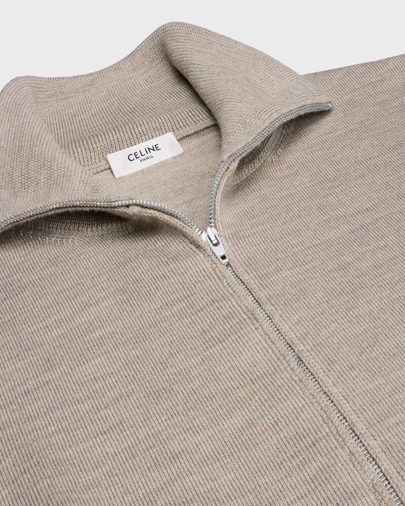 Triomphe trucker sweater in wool - LIGHT TAUPE -  - 1 | CELINE
