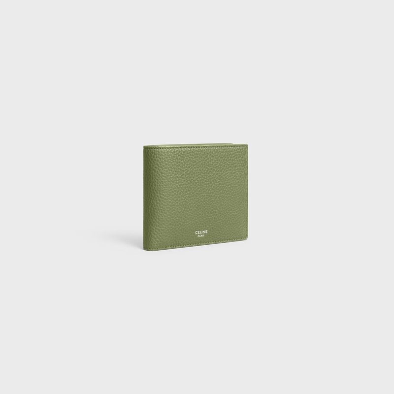 Bi-fold Wallet IN GRAINED CALFSKIN - LIGHT KHAKI - WALLETS - 1 | CELINE