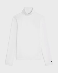 TOP CON CUELLO ALTO DE PUNTO DE ALGODÓN DEPORTIVO - BLANCO ÓPTICO / NEGRO -  - 1 | CELINE