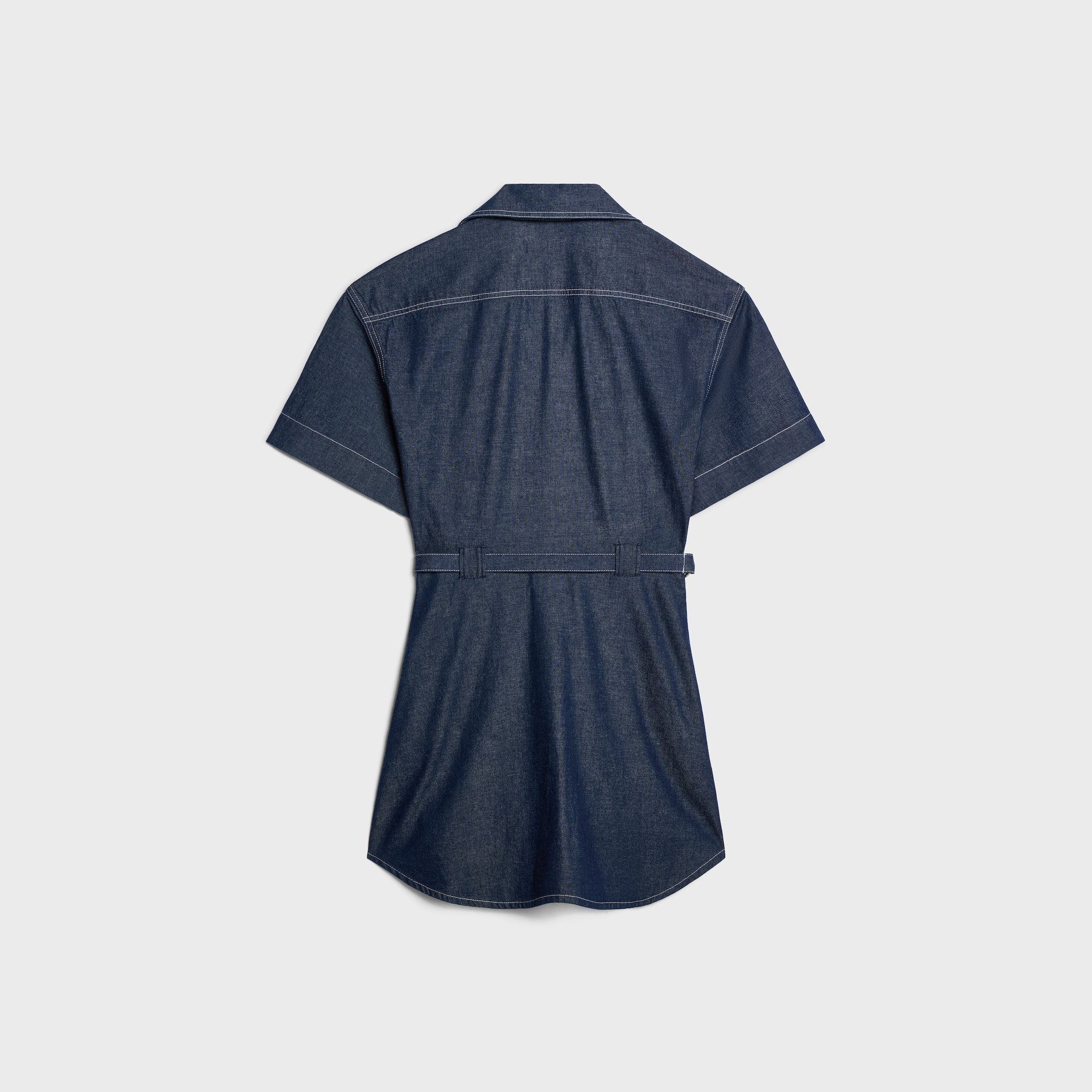 dress IN COTTON DENIM - DARK RINSED
