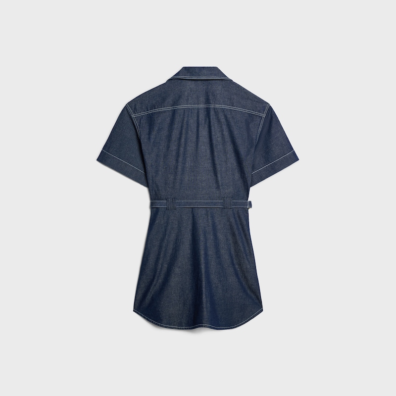 Kleid aus BAUMWOLLDENIM - DUNKEL GEWASCHEN -  - 1 | CELINE