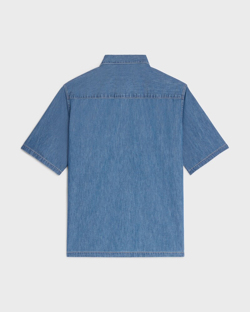 short-sleeved shirt IN cotton denim - UNION OCEAN WASH -  - 1 | CELINE