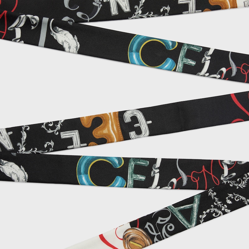 ribbon IN SILK TWILL - BLACK/WHITE/MULTICOLOR -  - 1 | CELINE