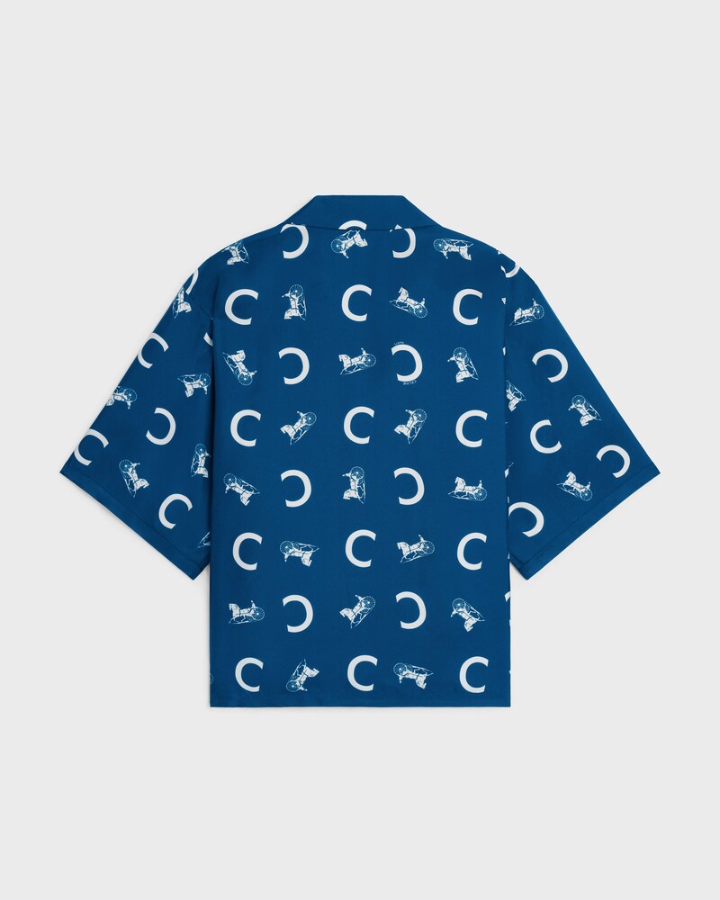 scout shirt IN SILK TWILL - NAVY/WHITE -  - 1 | CELINE