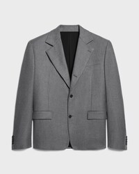 mercer jacket IN cashmere flannel - GRIS MELANGE -  - 1 | CELINE
