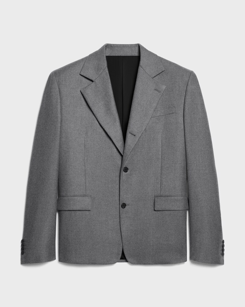 mercer jacket IN cashmere flannel - GRIS MELANGE -  - 1 | CELINE