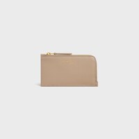 LONG ZIPPED CARD HOLDER IN SUPPLE GRAINED CALFSKIN - SAFARI / CITRUS - CARD HOLDERS - 1 | CELINE