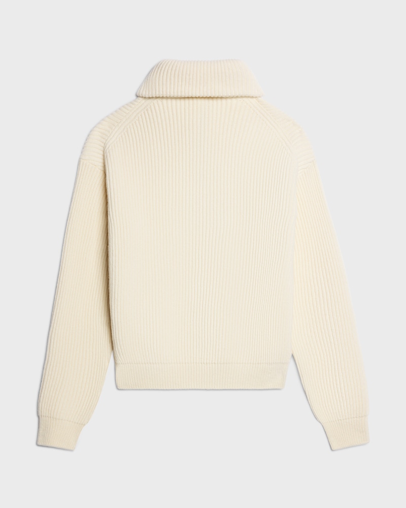 TRUCKER SWEATER IN wool cashmere - WHITE -  - 1 | CELINE